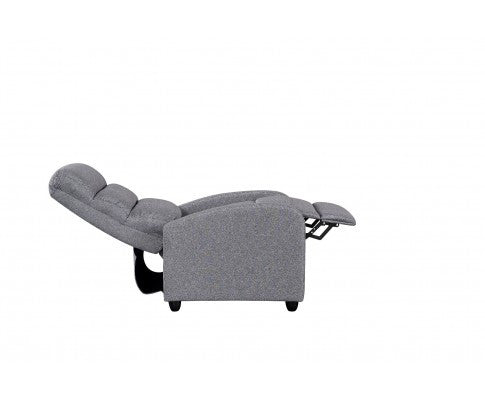 HARAN LINEN FABRIC RECLINER ARMCHAIR - GREY