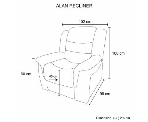 ALLAN BONDED LEATHER SINGLE RECLINER - BLACK