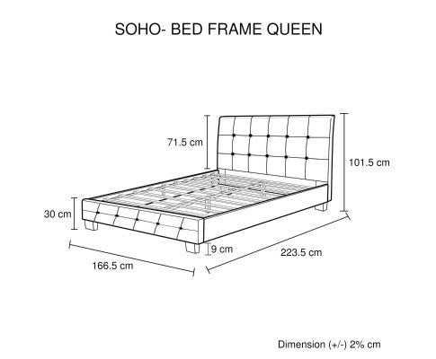 QUEEN AVONDALE LEATHERETTE BED - WHITE