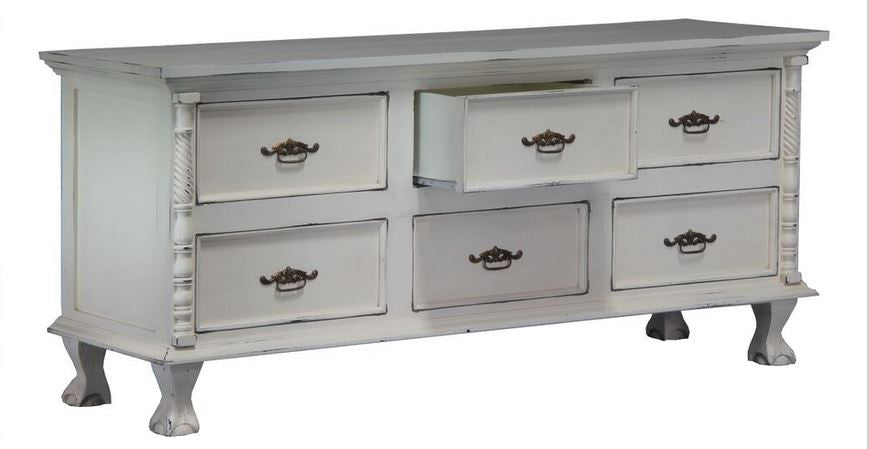 JEPARA 6 DRAWER DRESSING TABLE ( SB- 006 - CV-PL) - 774(H) X 1800(W) - WHITE