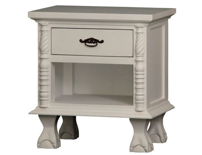 JEPARA 1 DRAWER BEDSIDE (BS 001-CV PL) - WHITE