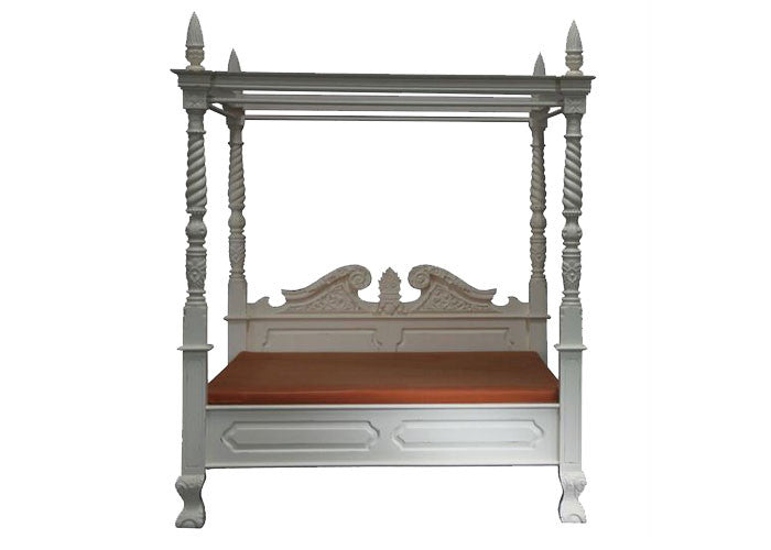 QUEEN JEPARA 4 POSTER BED (BS 400 CV QUEEN) - WHITE