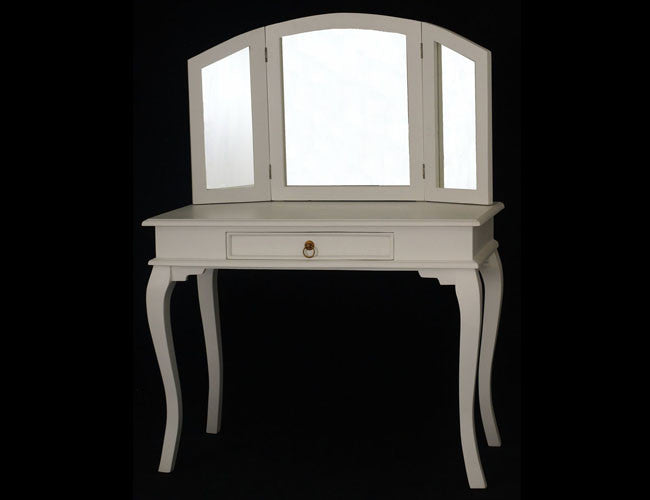 QUEEN ANN 1 DRAWER LARGE DRESSING TABLE - 1370(H) X 1000(W) - WHITE