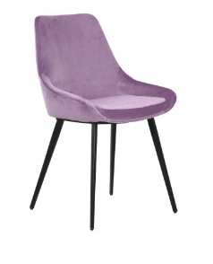 DOMO VELVET FABRIC DINING CHAIR - LAVENDER