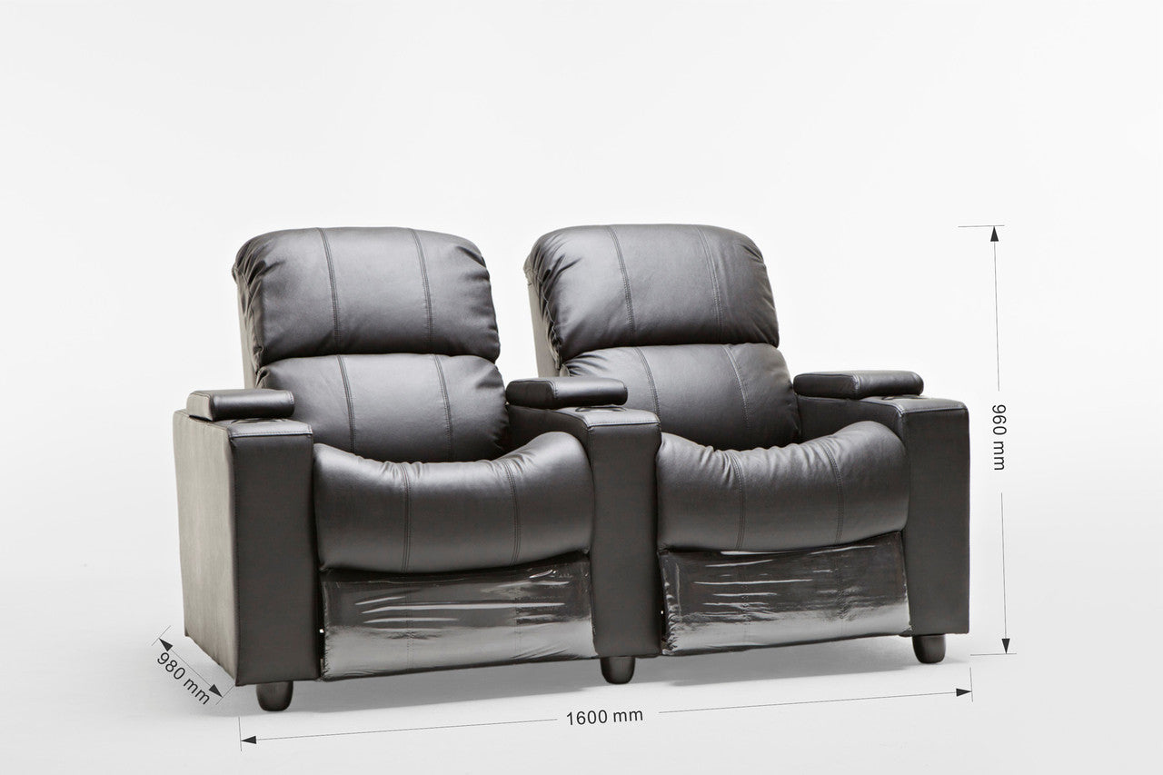 SOPHIE (212) LEATHER/ETTE COMBINTATION PUSHBACK TWIN RECLINER