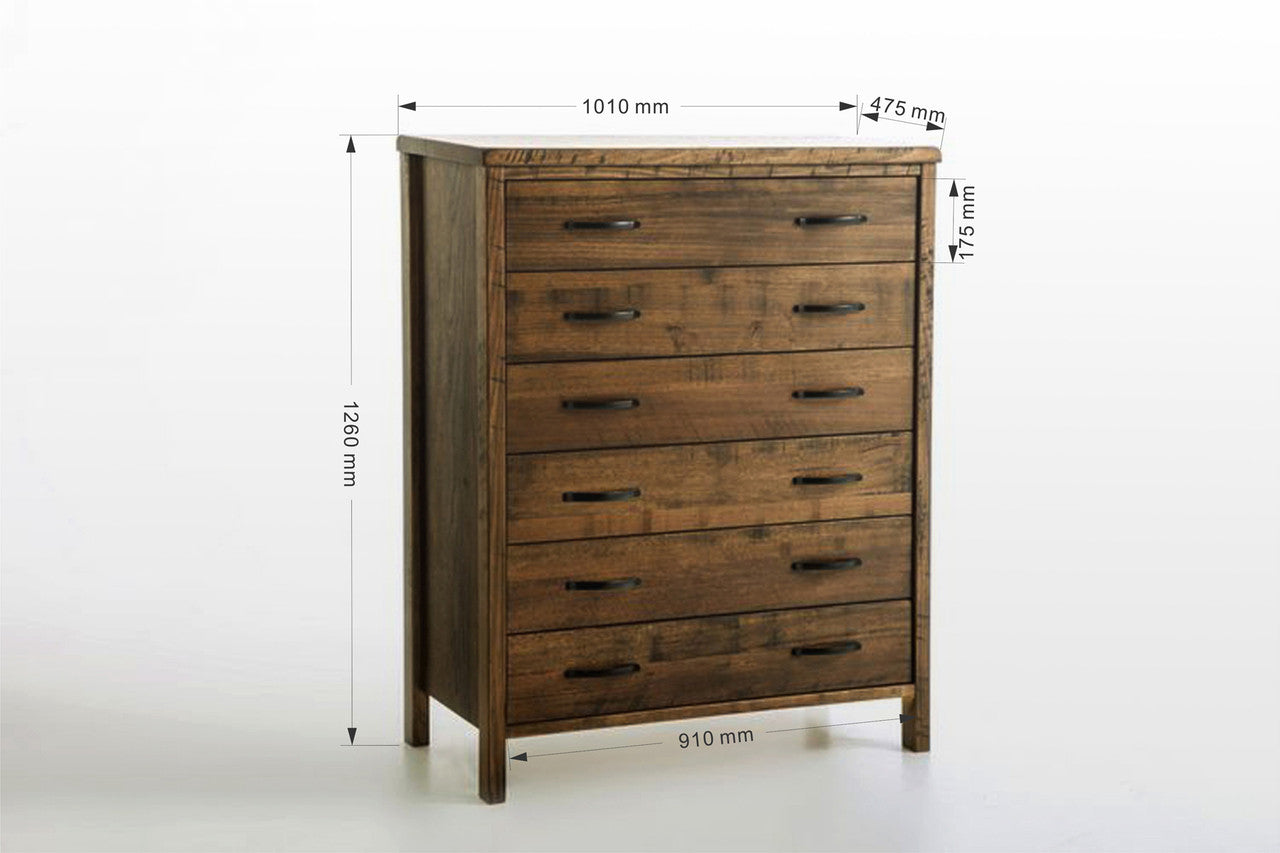 NEW YORK (289) TALLBOY - 1260(H) X 1010(W) -RUSTIC ASH