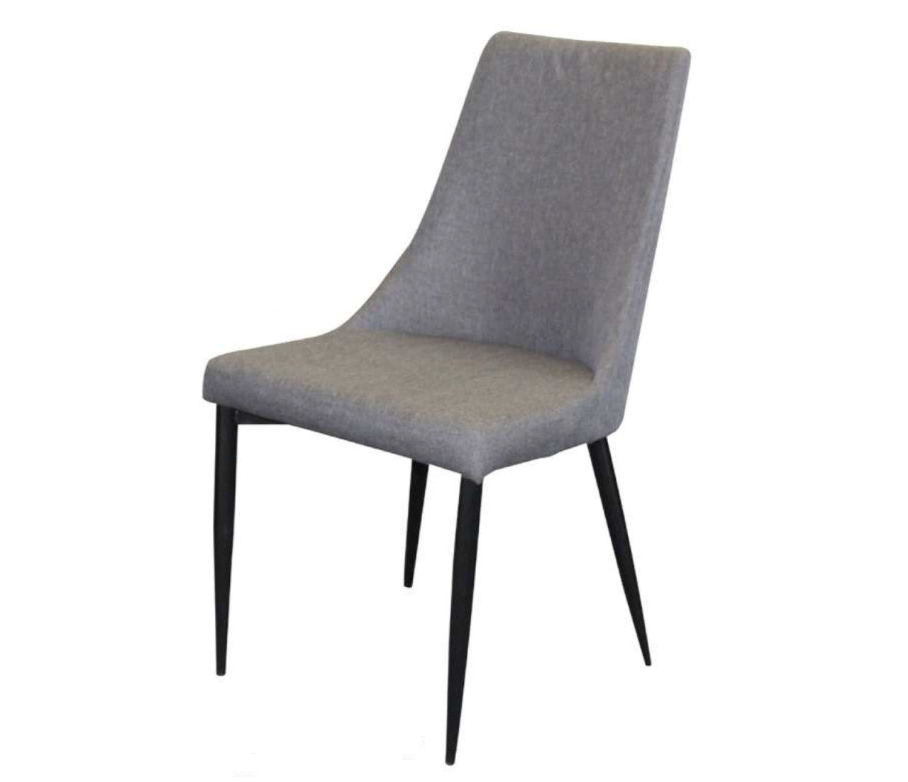 MADDISON LINEN FABRIC DINING CHAIR - CHARCOAL / BLACK LEGS