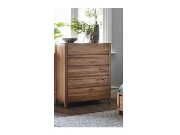 GORDONDALE TASSIE OAK COMBINATION 6 DRAWER TALLBOY - AS PICTURED