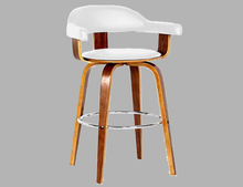 MILAN BENTWOOD BAR STOOL - SEAT -680(H) - WHITE + WALNUT