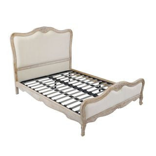 QUEEN BICHIR BED FRAME - WHITE WASHED