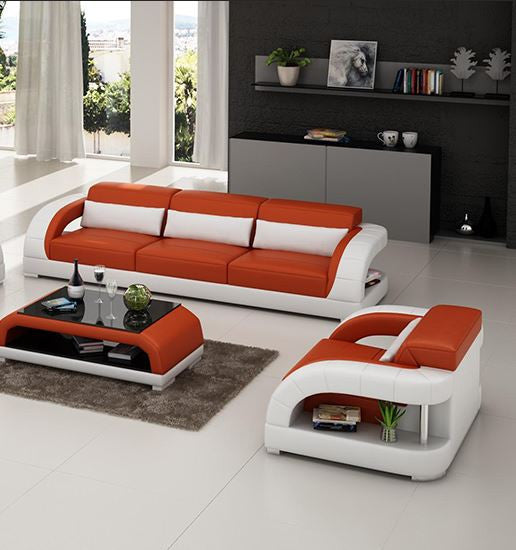 DANLILY (G8016D) 3 SEATER + 1 SEATER + 1 SEATER LOUNGE - CHOICE OF LEATHER AND ASSORTED COLOURS AVAILABLE