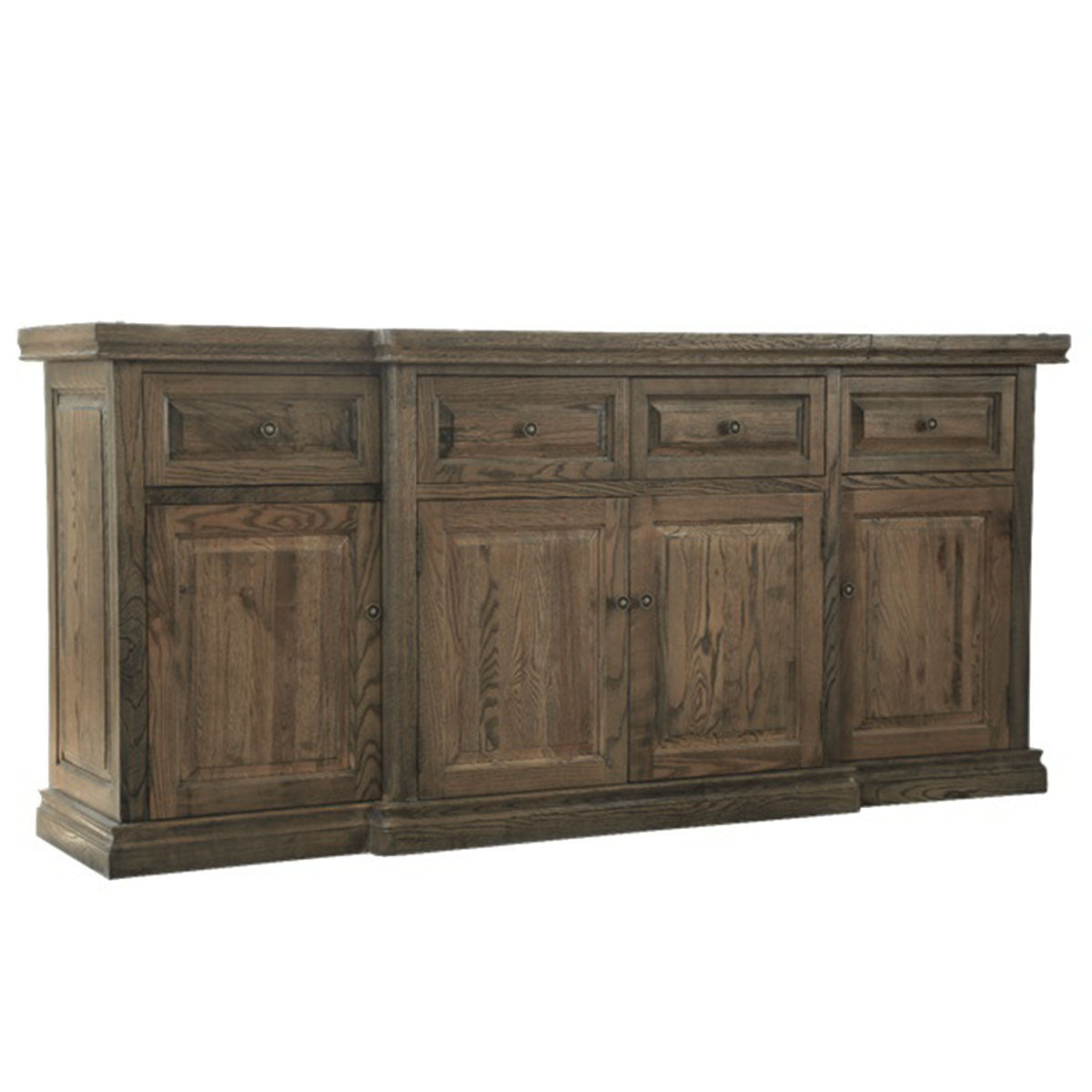 MOSAIC 4 DOOR / 4 DRAWER REAL OAK TIMBER LARGE BUFFET - 2040MM - ASH OAK