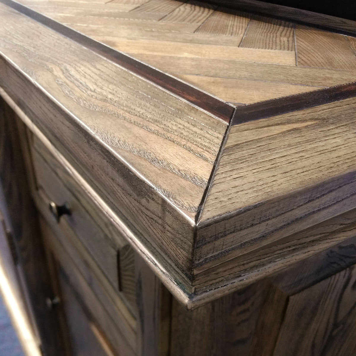 MOSAIC 4 DOOR / 4 DRAWER REAL OAK TIMBER LARGE BUFFET - 2040MM - ASH OAK