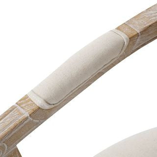 BICHIR (SET OF 2) ARM CHAIR - FABRIC BEIGE / WHITE WASHED