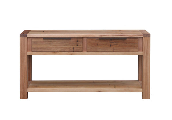 BALDRINE 2 DRAWER HALL TABLE - WORMY CHESTNUT