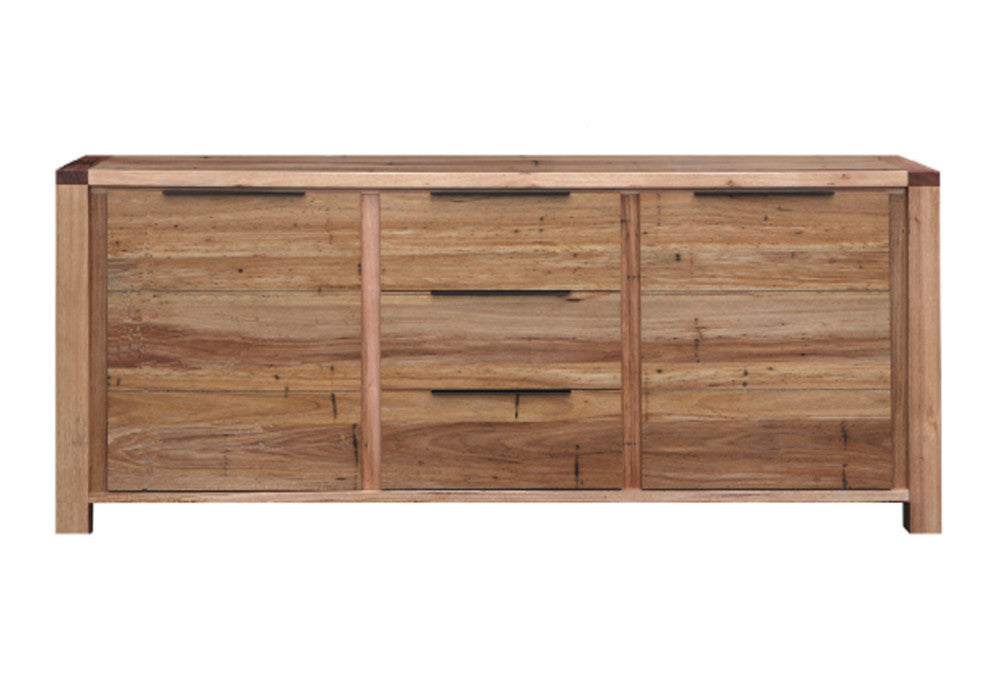 BALDRINE 3 DRAWER / 2 DOOR BUFFET UNIT - WORMY CHESTNUT