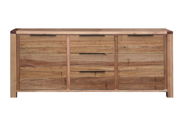 BALDRINE 3 DRAWER / 2 DOOR BUFFET UNIT - WORMY CHESTNUT