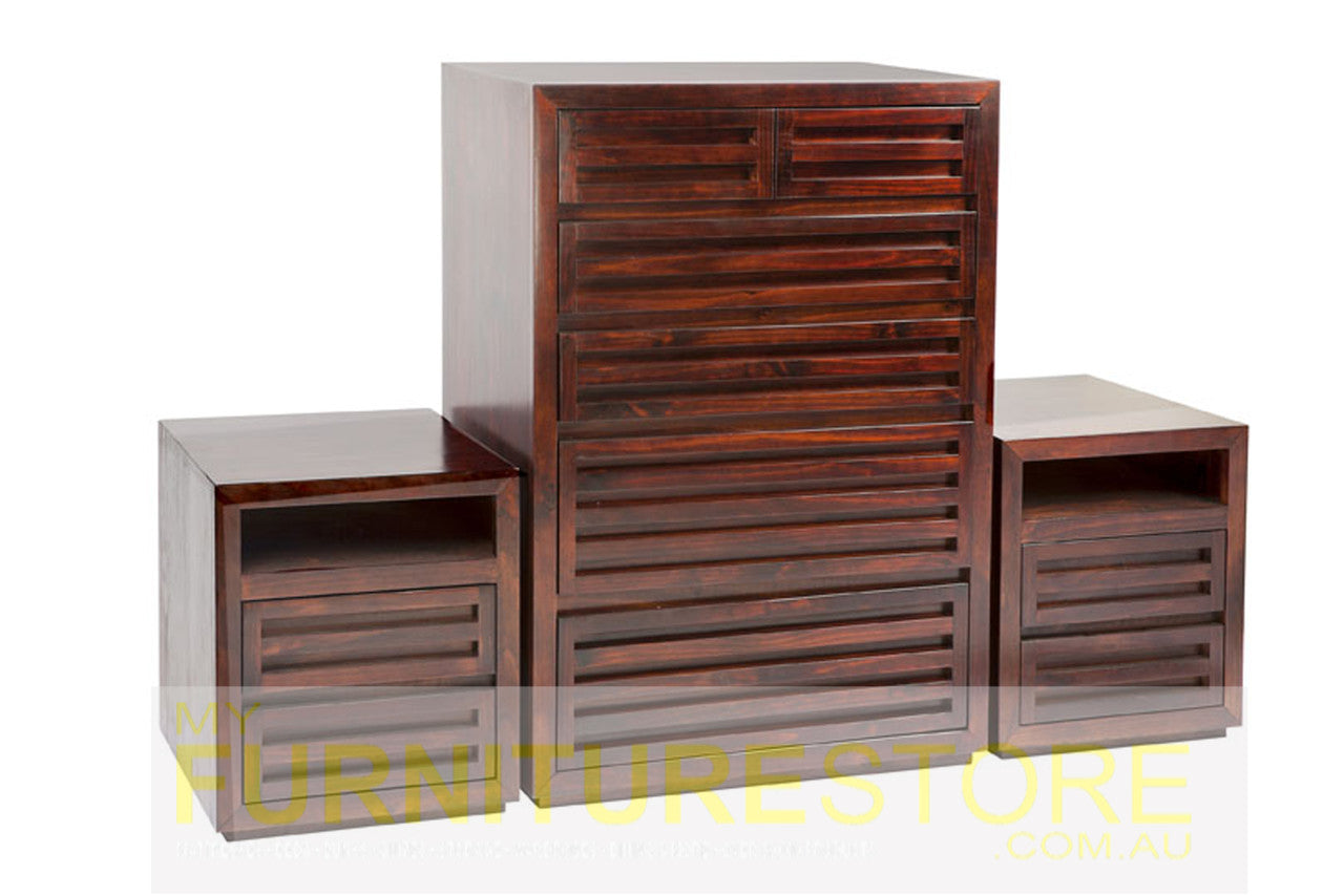 MANLY 3 PIECE CHEST SET (WITH 6 DRAWER TALLBOY) - BALTIC (PICTURED) , WALNUT OR GREYWASH