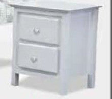 NICKY 2 DRAWER BEDSIDE TABLE - WHITE (1375)
