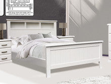 KING SINGLE OCTARIAN (AUSSIE MADE) BED FRAME WITH BOOKCASE BEDHEAD - ASSORTED PAINTED COLOURS