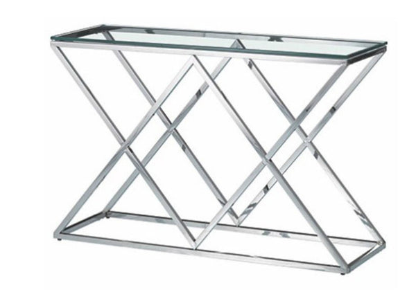 PERUZ CONSOLE TABLE WITH GLASS TOP - 1200(W) x 400(W) - AS PICTURED