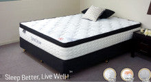QUEEN SPINAL DELUXE POCKET SPRING ENSEMBLE WITH BLACK SUEDE BASE (MATTRESS & BASE) - PLUSH