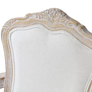 BICHIR (SET OF 2) ARM CHAIR - FABRIC BEIGE / WHITE WASHED