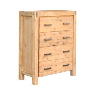 ENDLICHERI 4 DRAWER TALLBOY - OAK OR CHOCOLATE