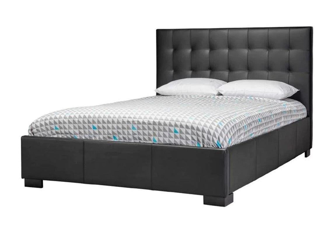 DOUBLE RAVEENA LEATHER BED - AS PICTURED