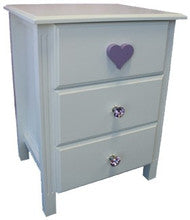 SOPHIA BEDSIDE WITH 3 DRAWERS AND STANDARD WOODEN KNOBS (NOT AS PICTURED) - PRICED IN ASSORTED COLOURS (VIC ASH AND PINE OPTIONS ALSO AVAILABLE - PRICE ON APPLICATION) - CUSTOMISATION AVAILABLE