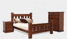 SPRING KING 4 PIECE TALLBOY BEDROOM SUITE - ROUGH SAWN