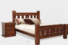 SPRING DOUBLE OR QUEEN 3 PIECE BEDSIDE BEDROOM SUITE - ROUGH SAWN