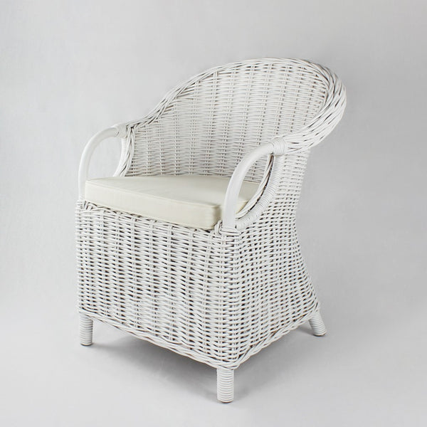 SOPHIA ARM CHAIR WITH CUSHION - WHITE