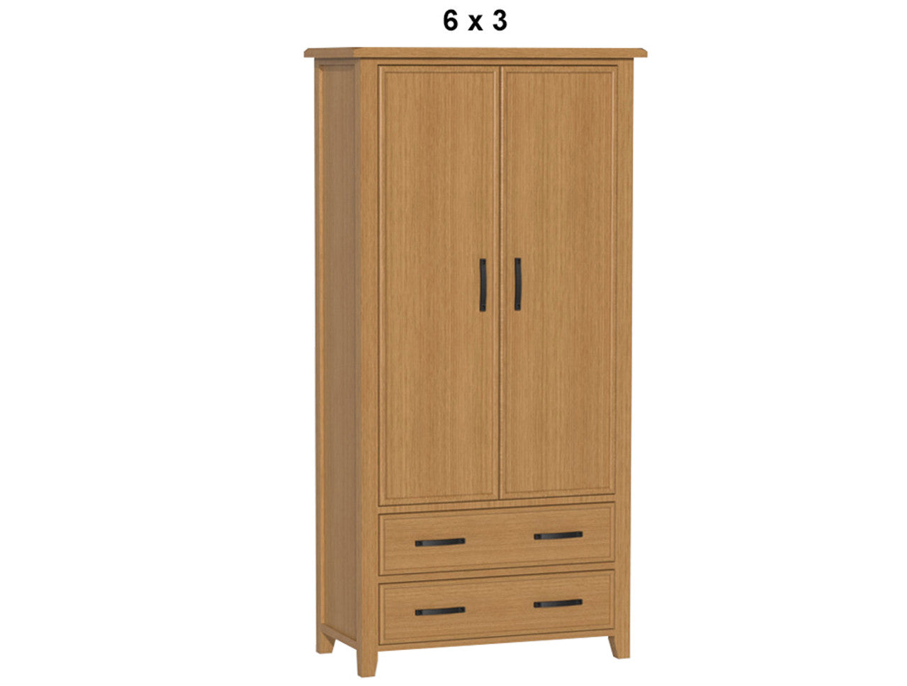 SYDNEYSIDE (AUSSIE MADE) 2 DOOR / 2 DRAWER WARDROBE COLLECTION - TASSIE OAK COMBINATION - ASSORTED STAINED COLOURS - STARTING FROM $1599