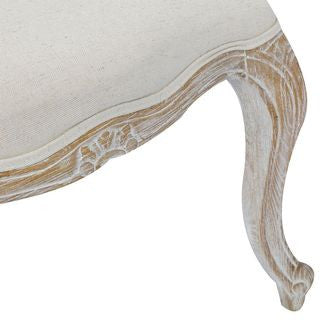 BICHIR (SET OF 2) DINING CHAIR - FABRIC BEIGE / WHITE WASHED