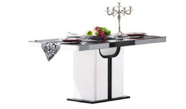 JOLENE (9035) DINING TABLE - 1500(L) X 900(W) - (MODEL 19-8-9-18-12-5-25) - WHITE / BLACK