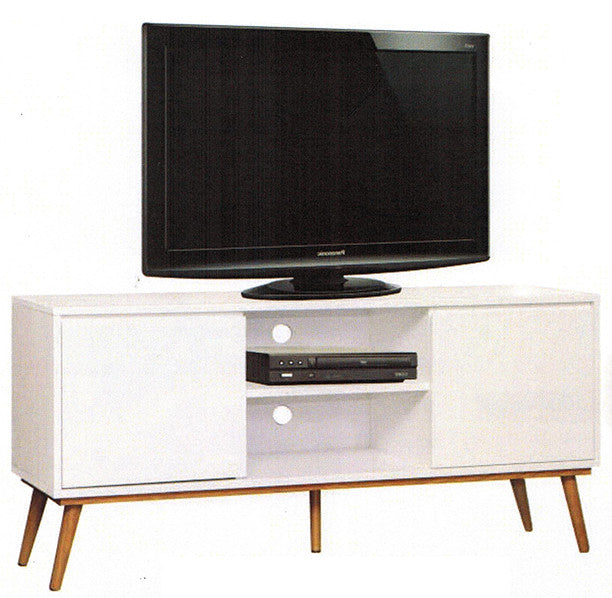 RETRO TV ENTERTAINMENT UNIT WITH 2 DOORS - 580(H) x 1400(W)- MATTE WHITE