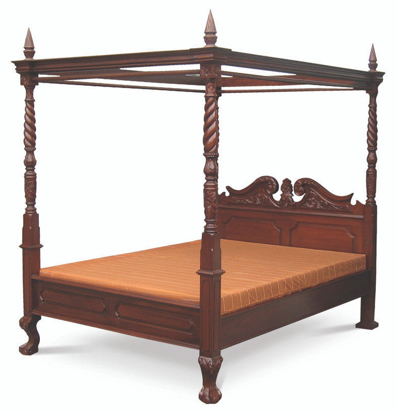 QUEEN JEPARA HARDWOOD 4 POSTER BED (BS400CVQUEEN) - MAHOGANY OR CHOCOLATE