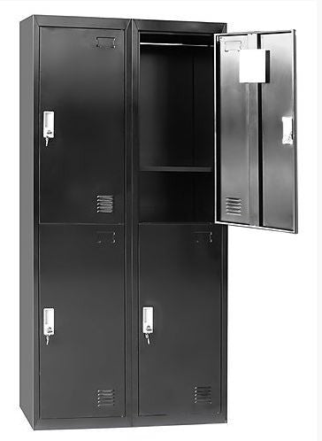 PUMBA FOUR DOOR SIDE BY SIDE OFFICE - GYM - STORAGE - SHED - LOCKERS 760(W) x 450(D) - BLACK
