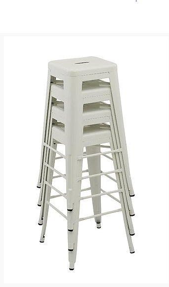 TOLIX RETRO SET OF 4 BAR STOOLS - SEAT: 750(H) - (ZWF-4CBS-30) - WHITE