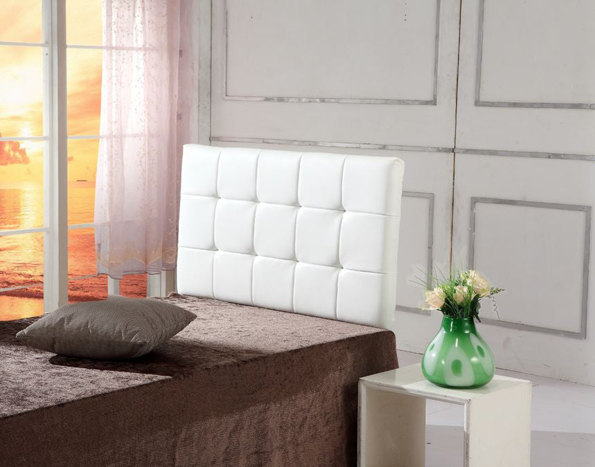 SINGLE DELUXE TUFTED LEATHERETTE BEDHEAD (ING-HB-13/14/15 ) - WHITE, BROWN, BLACK