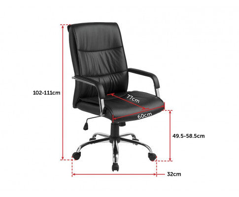 RODNEY PU LEATHER EXECUTIVE OFFICE CHAIR - BLACK