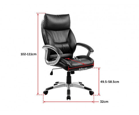 CHASEN PU LEATHER EXECUTIVE OFFICE CHAIR - BLACK