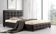 QUEEN (ING-QBGC) DELUXE LEATHERETTE BED - BLACK OR BROWN