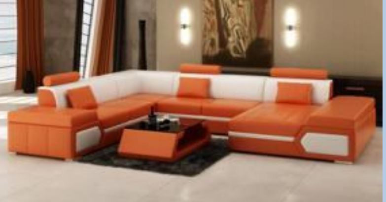 LUKASILA BONDED LEATHER CHAISE LOUNGE SUITE ( MODEL-G1116) - CHOICE OF LEATHER AND ASSORTED COLOURS AVAILABLE