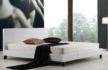 KING SOPHIE (ING-KBFB) LEATHERETTE BED FRAME - WHITE
