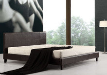 KING (ING-KBFB) LEATHERETTE BED FRAME - BROWN