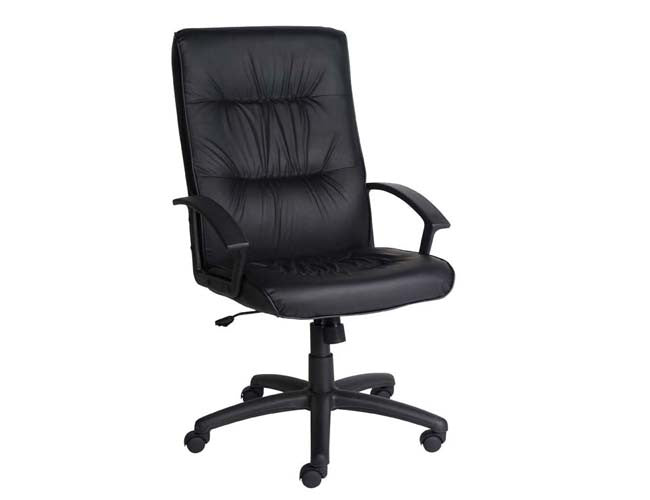 VICEROY HIGH BACK EXECUTIVE LEATHERETTE OFFICE CHAIR WITH BLACK FRAME - BLACK