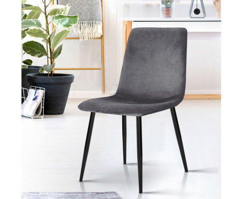 RONDELL (SET OF 4) FABRIC DINING CHAIR - GREY