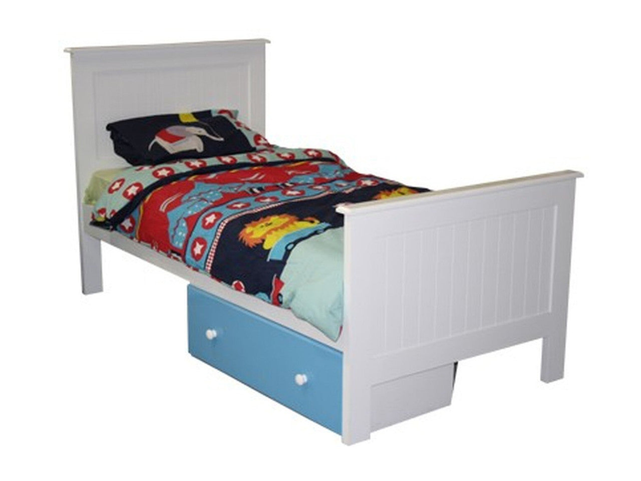 KING SINGLE GEORGE BED (EXCLUDING UNDERBED STORAGE BOXES) - PRICED IN ASSORTED COLOURS (VIC ASH AND PINE OPTIONS ALSO AVAILABLE - PRICE ON APPLICATION) - CUSTOMISATION AVAILABLE